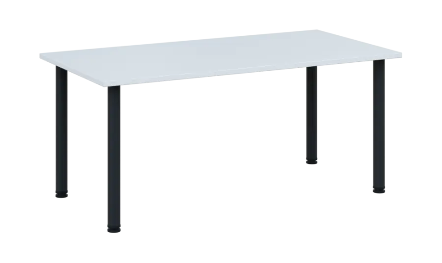 CRTR 160 jídelní stůl, kovová podnož černá, deska 25 mm, 1600x800 mm, bílá